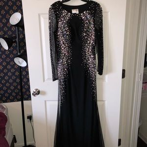 Black bedazzled prom dress size 8